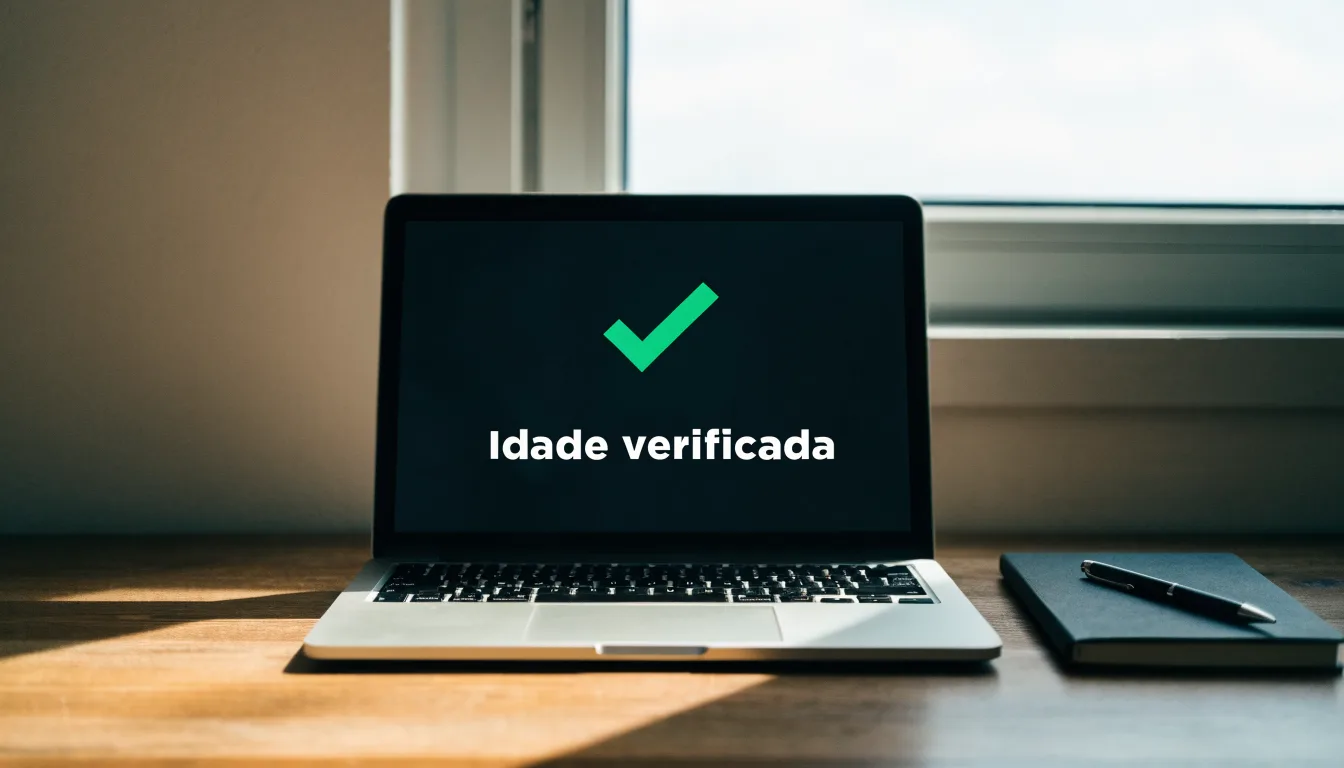 Uma folha de licença em papel com um selo vermelho, pousada numa secretária de madeira ao lado de uma caneta
